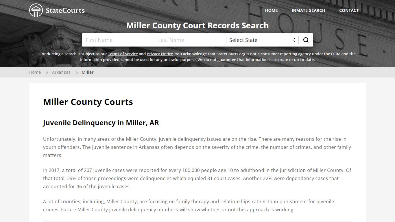 Miller County, AR Courts - Records & Cases - StateCourts